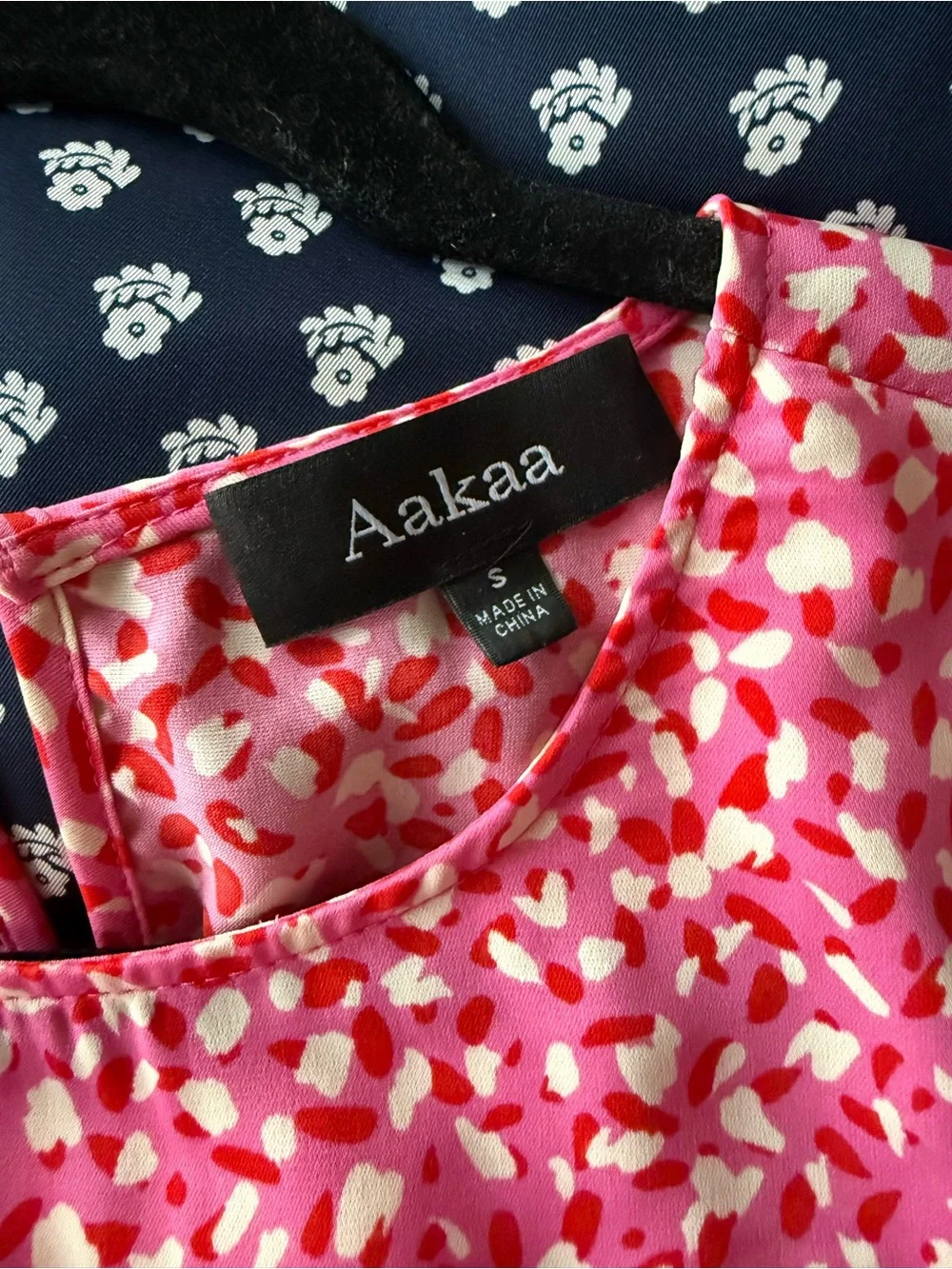 Aakaa Pink Printed Tie-Waist mini Dress